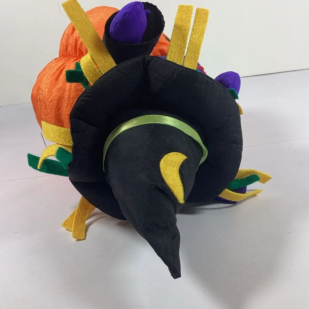Vtg 1997 International Silver Co Halloween Pumpkin Witch Plush Stuffed Toy Nylon